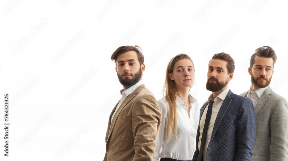 Professional Team Portrait on White Background