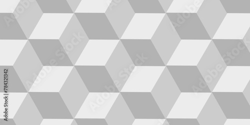 Abstract cubes geometric tile and mosaic wall or grid backdrop hexagon technology wallpaper background. white and gray geometric block cube structure backdrop grid triangle texture vintage design. © MdLothfor
