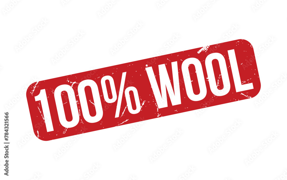 100% Wool rubber grunge stamp seal vector 100% Wool rubber grunge stamp seal vector