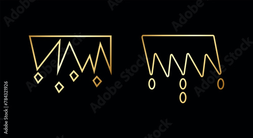 Golden Stalactite Icon Vector Illustration