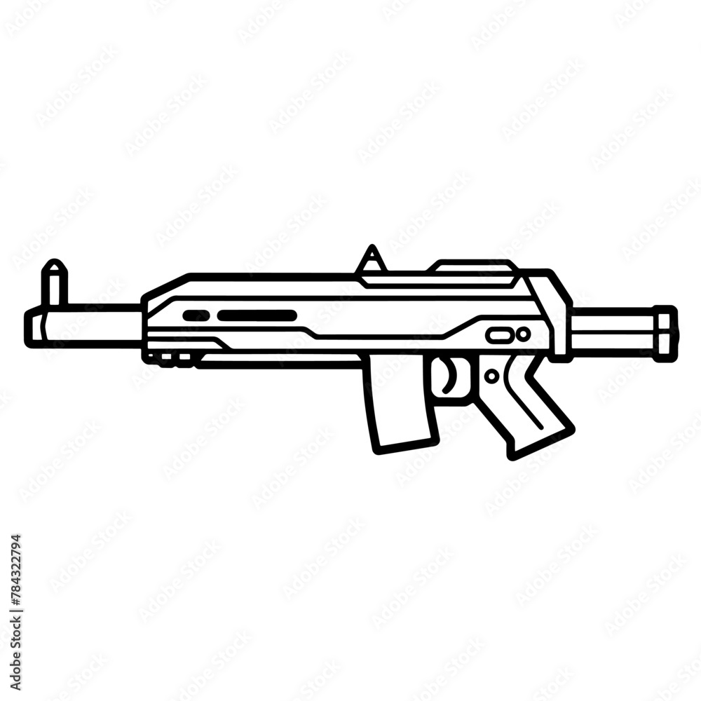 Simple vector icon of a water gun, perfect for summer fun designs.