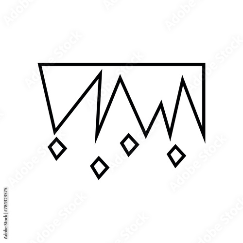 Stalactite Lineal Icon Symbol Vector. Black Outline Stalactite Icon