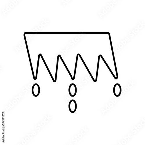 Stalactite Lineal Icon Symbol Vector. Black Outline Stalactite Icon