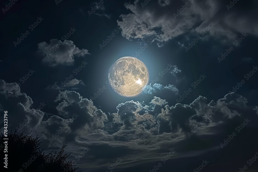 雲の間から覗く月