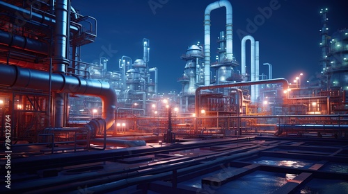 Petroleum  chemical  and hydrogen pipeline and pipe rack at the industrial zone area.