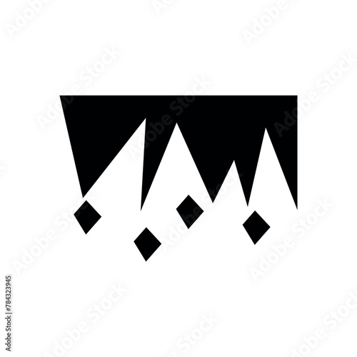 Stalactite Fill Icon Symbol Vector. Black Glyph Stalactite Icon