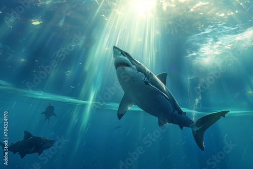 shark and sun rays © Сергей Косилко