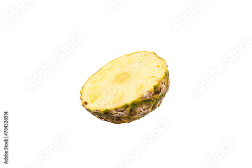 Pineapple cross section. transparent background, ananas comosus photo