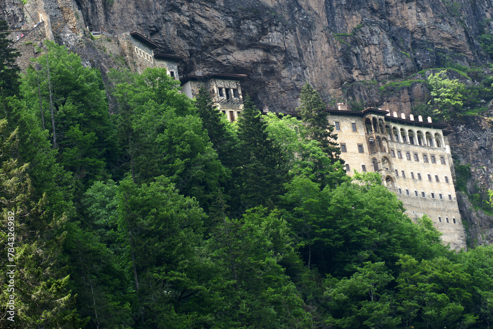 Located in Trabzon, Turkey, the Sumela Monastery was built in 386. Located in Trabzon, Turkey, the Sumela Monastery was built in 386.