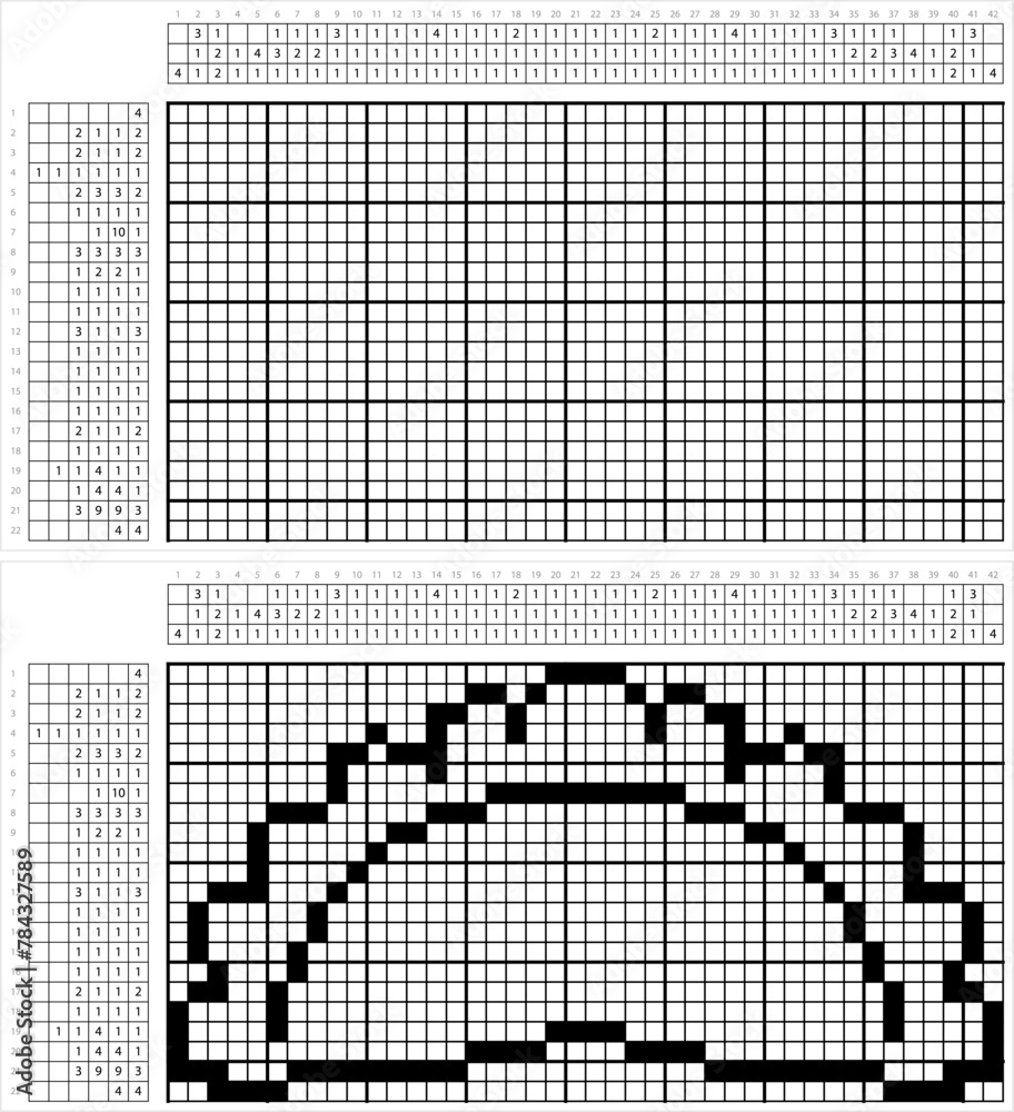 Fototapeta premium Dumpling Icon Nonogram Pixel Art M_2112002