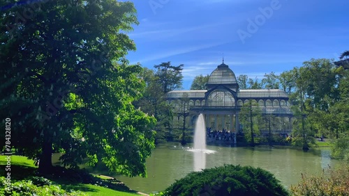 Madrid, Parque del Retiro, Alfonso XII monument, Spain, High quality 4k footage photo