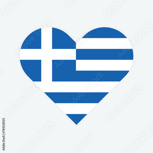 Greece national flag vector illustration. Greece Heart flag. 
