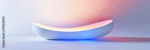 yellow blue and Pink gradient curved shape white background aspect ratio 3:1