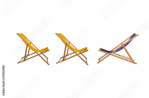deck chairs isolated on a white background