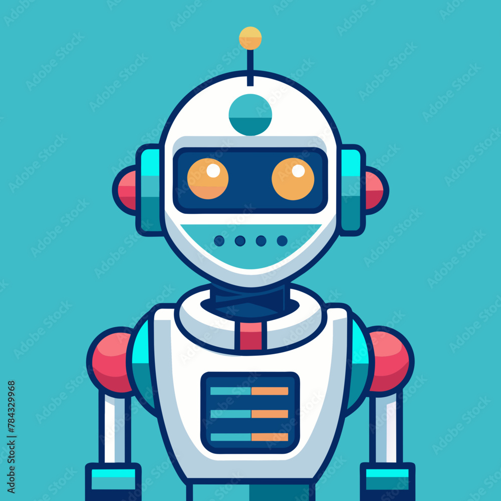 Minimalist Futuristic Robot Assistant, Artificial Intelligence, Robotics Illustration