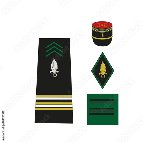 Galon de l'armée de terre française, légion étrangère: officier supérieur, lieutenant-colonel