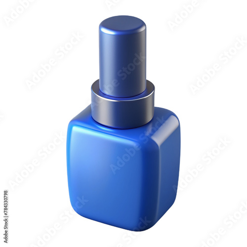 3d Blue nail polish isolated on transparent background