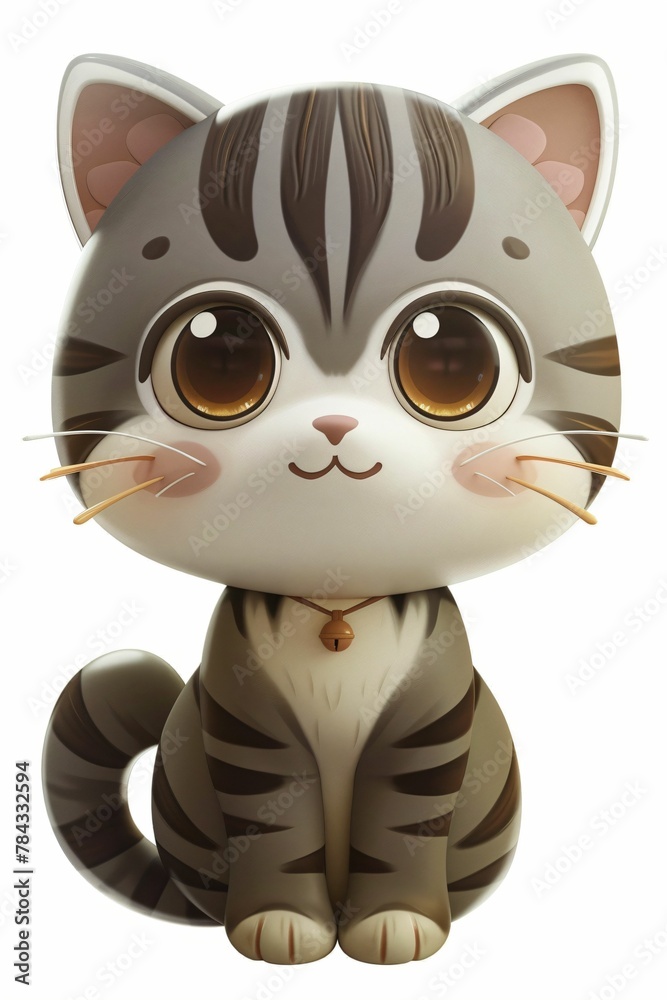 Petit chaton 3d, façon kawaii, mignon et drôle, ia générative