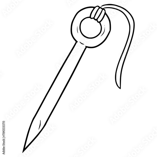 tent stakes illustration hand drawn outline vector