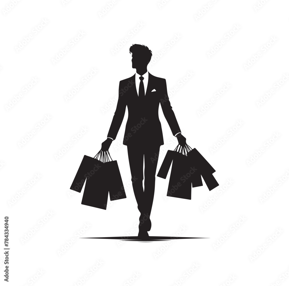 man carrying bags,shopping, silhouette vector illustration man carrying bags,shopping, silhouette vector illustration
