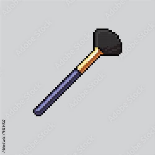 Pixel art illustration Make Up Brush. Pixelated Brush. Makeup brush pixelated for the pixel art game and icon for website and video game.