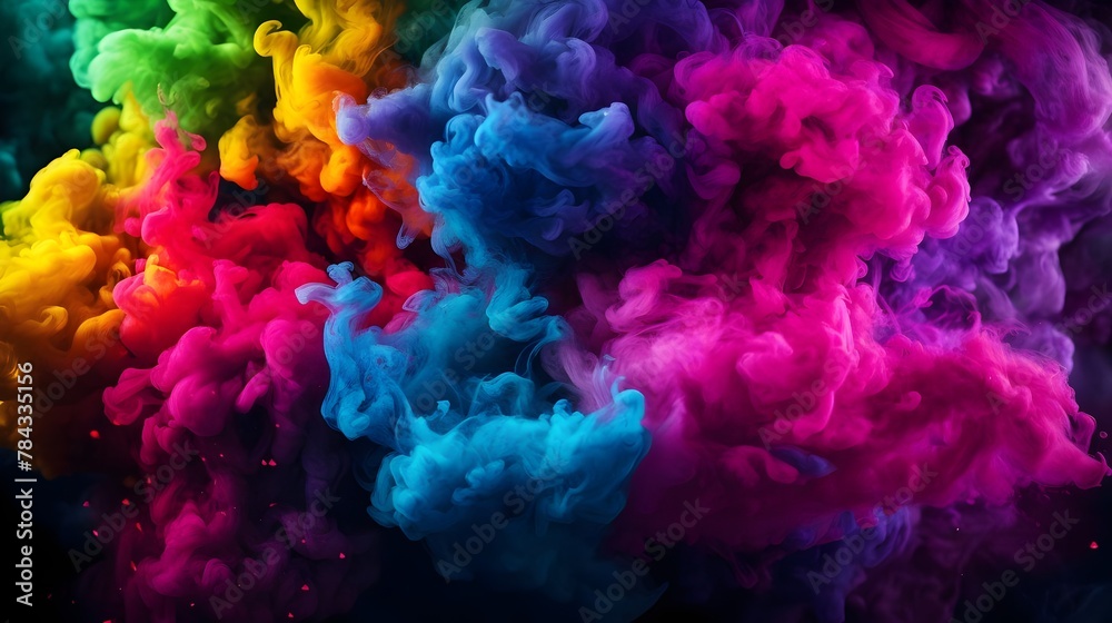 Vibrant Colorful Smoke Clouds Abstract Artistic Expression