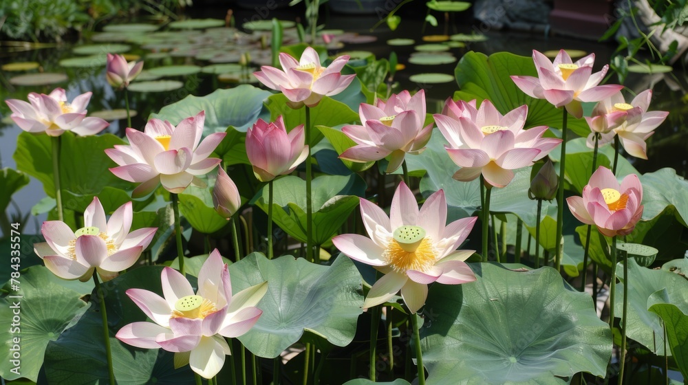 Nelumbo nucifera also known as Indian lotus or lily, Egyptian bean Nelumbo nucifera also known as Indian lotus or lily, Egyptian bean
