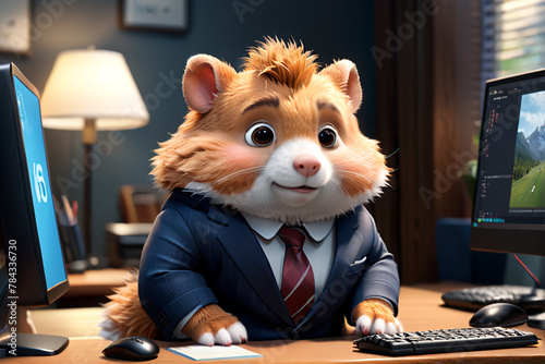 hamster in an office
