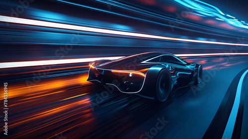 Voiture futuriste, effet de vitesse © LUC - PHOTOGRAPHE