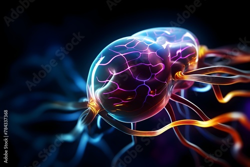 Glowing Neural Network Representing the Dynamism of the Human Mind and Cognition