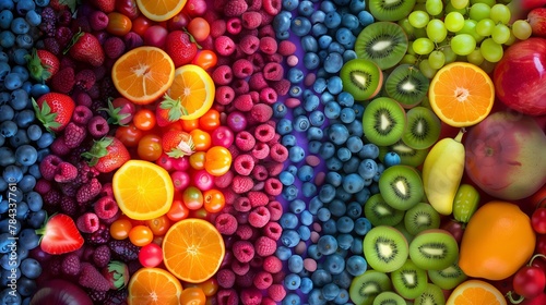 Rainbow Spectrum of Various Fresh Fruits