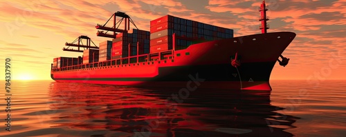 Freight ship carrying cargo containers, a vital link in global trade and transportation.