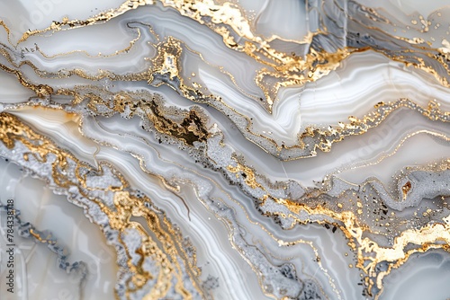 gold and silver Abstract blue marble texture with color splashes luxury background