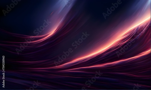Illustration of a dynamic composition capturing the essence of motion demonstrated by the swiftly changing patterns of color, luminesce rebounding into the void, surrounded by a thick atmosphere of da photo