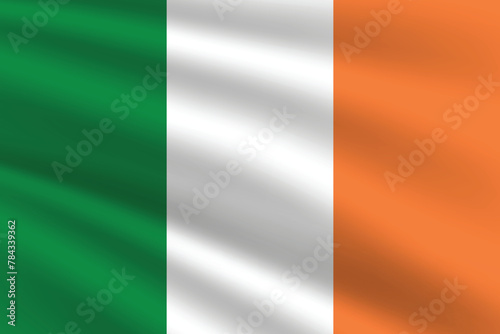 Ireland national flag vector illustration. Ireland national flag. Waving Ireland flag.
