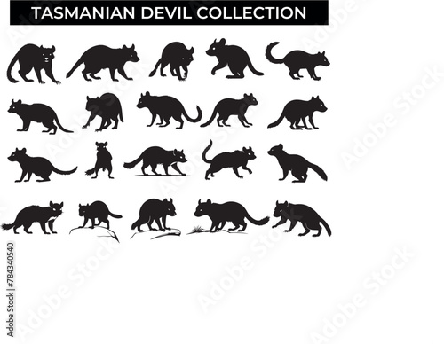 Collection of Tasmanian Devil Silhouettes