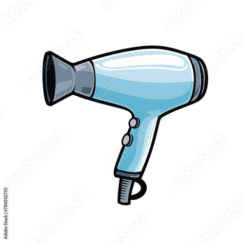 Hair dryer cartoon illustration flat vector design