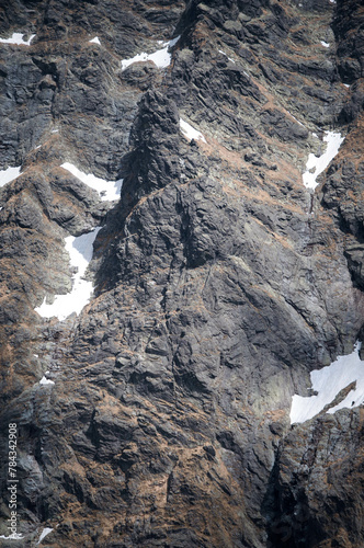 Ściana skalna w Tatrach Wysokich, masyw Rys.
