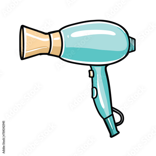 Hair dryer cartoon illustration flat vector design