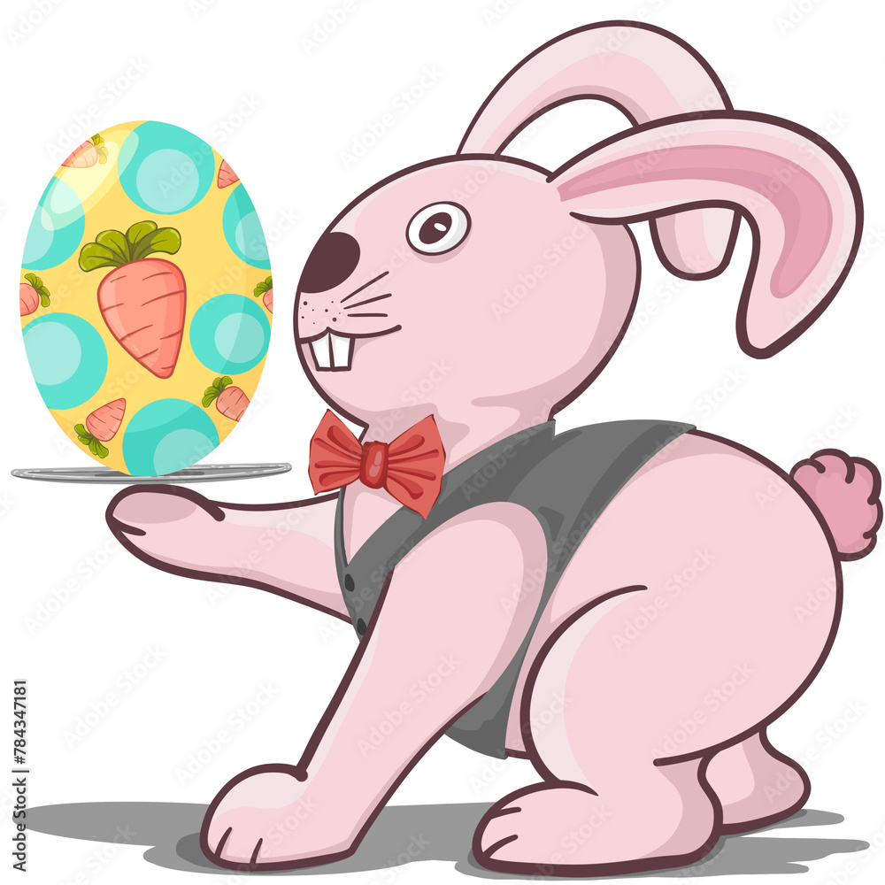 Fototapeta premium Rabbit Easter Character. PNG Illustration