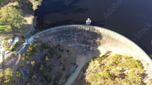 Massive concrete dam on Barossa reservoir in South Australia – famous the wispering wall
 photo