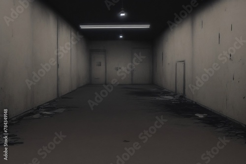 AI-generated illustration of An empty dark room