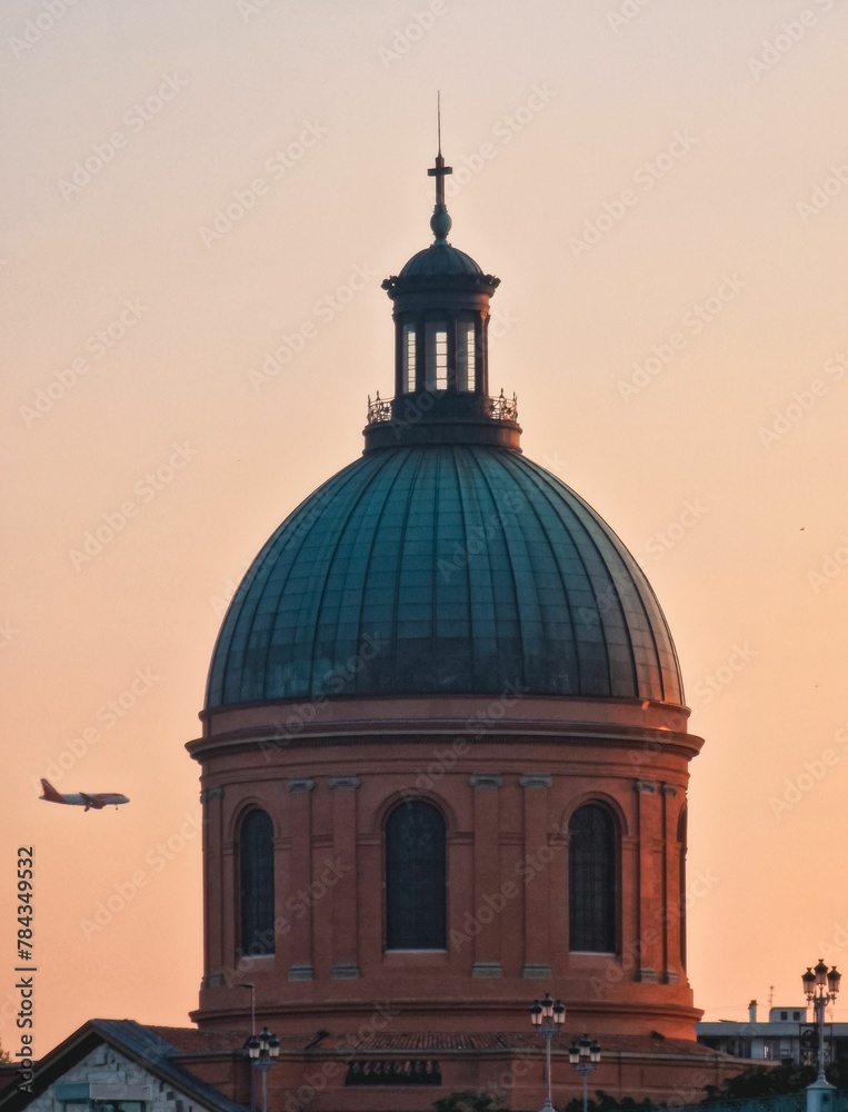 Vertical shot of the Dome de La Grave in the city of Toulouse, France