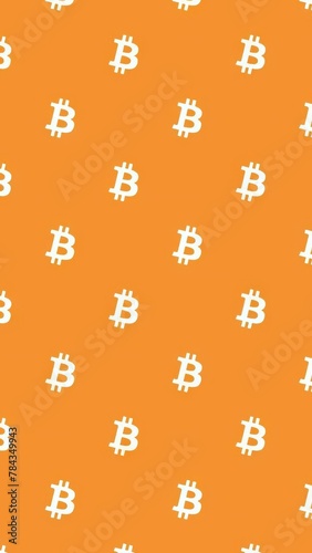 AI generated illustration of Bitcoin symbol on orange background, ideal for cryptocurrency market