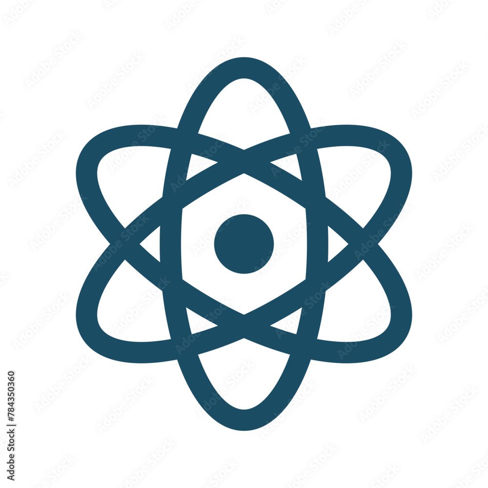 Atom on white background. Isolated illustration. Atom on white background. Isolated illustration.