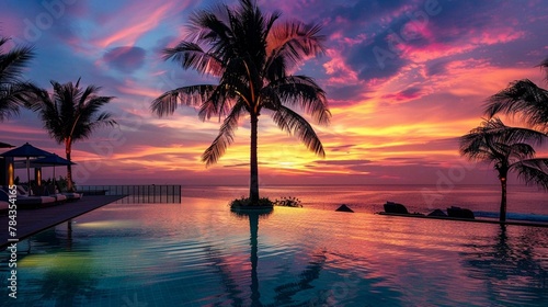silhouette shot of the palm tree © Sana
