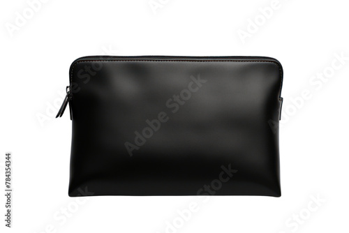 photograph of black cosmetic bag ,Isolated on a transparent background. © venusvi