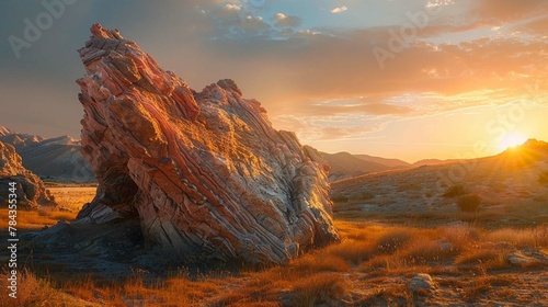 rock in desert photo