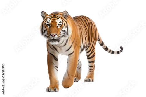 Bengal tiger walking.Isolated on transparent background.