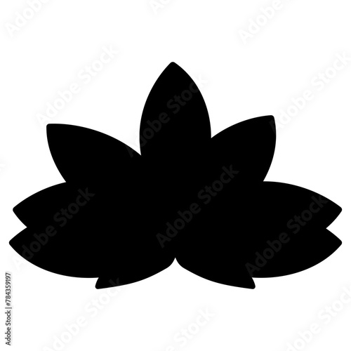 lotus icon. Chinese plant on water. white, black, silhouette . The Asian Botanical element symbol purity peace harmony fertility and chastity . Hand drawn vector illustration.